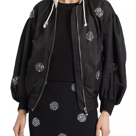 Cinq à Sept Women’s Ollie Crystal-Embellished Bomber Jacket - Picture 2 of 6